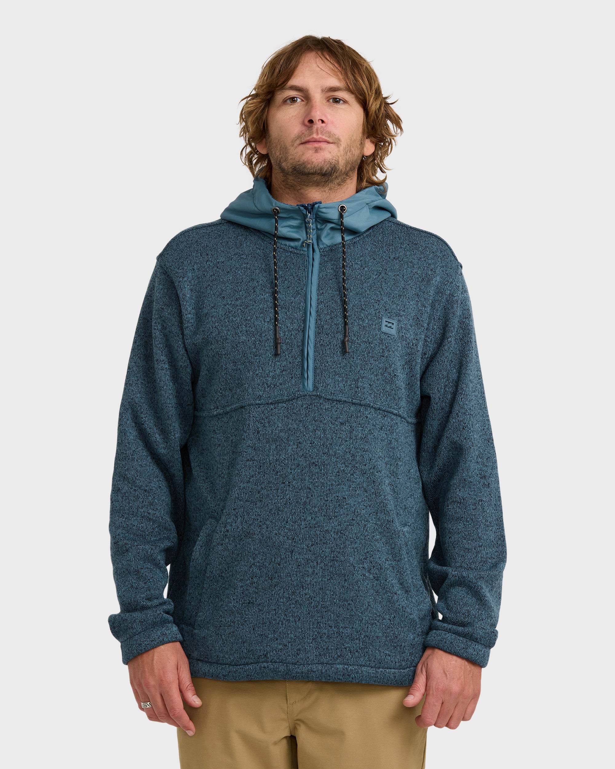 A/Div Boundary Hooded Half-Zip Pullover - Real Teal