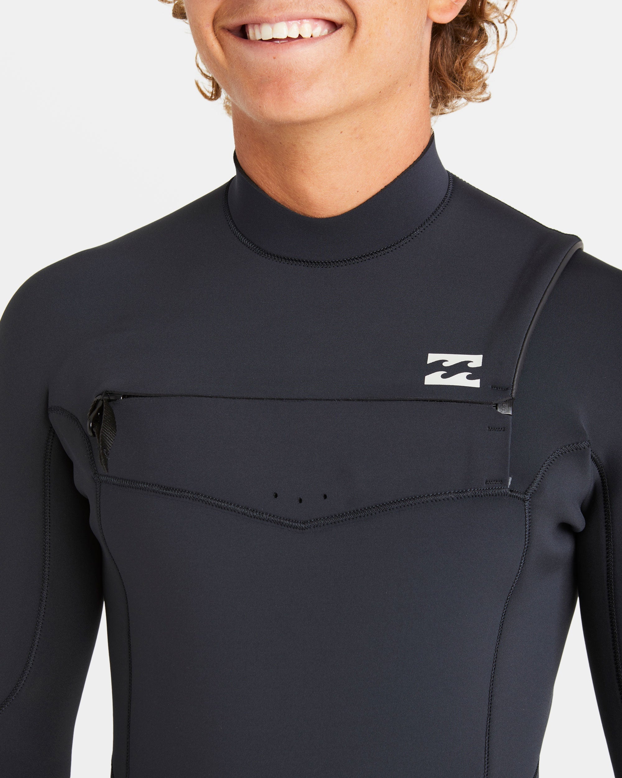 4/3mm Absolute Natural Upcycler GBS Chest Zip Wetsuit - Black - Image 2