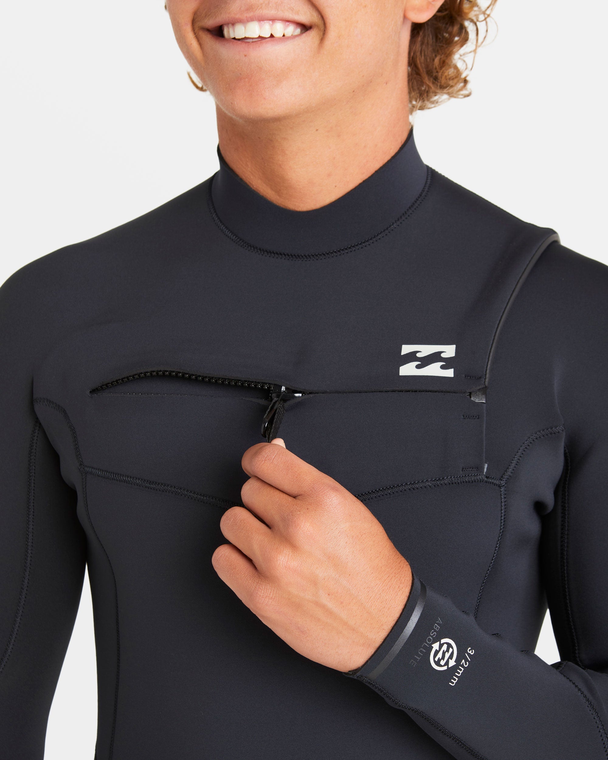 4/3mm Absolute Natural Upcycler GBS Chest Zip Wetsuit - Black - Image 3