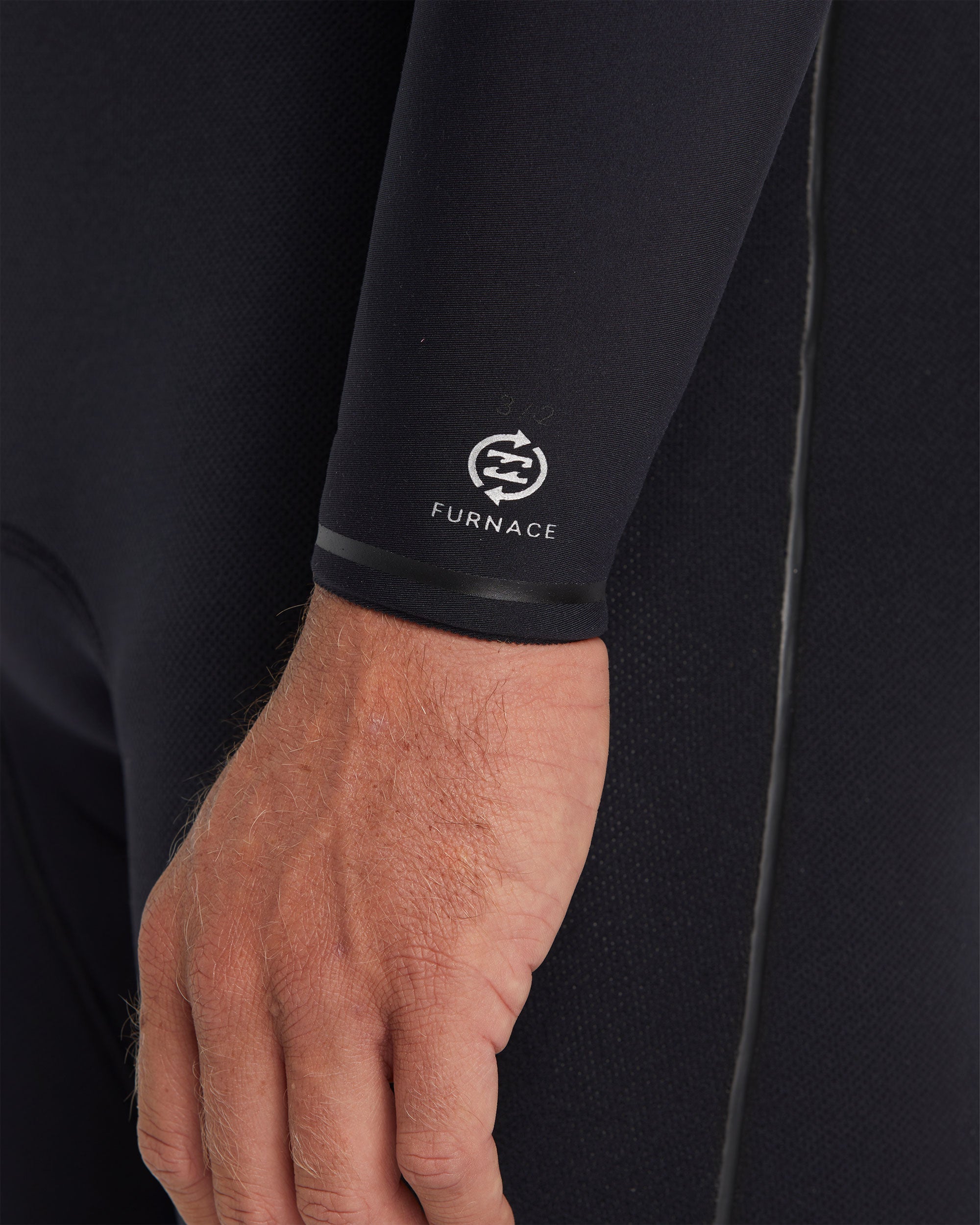3/2mm Furnace Natural Upcycler GBS Chest Zip Wetsuit - Black - Image 8