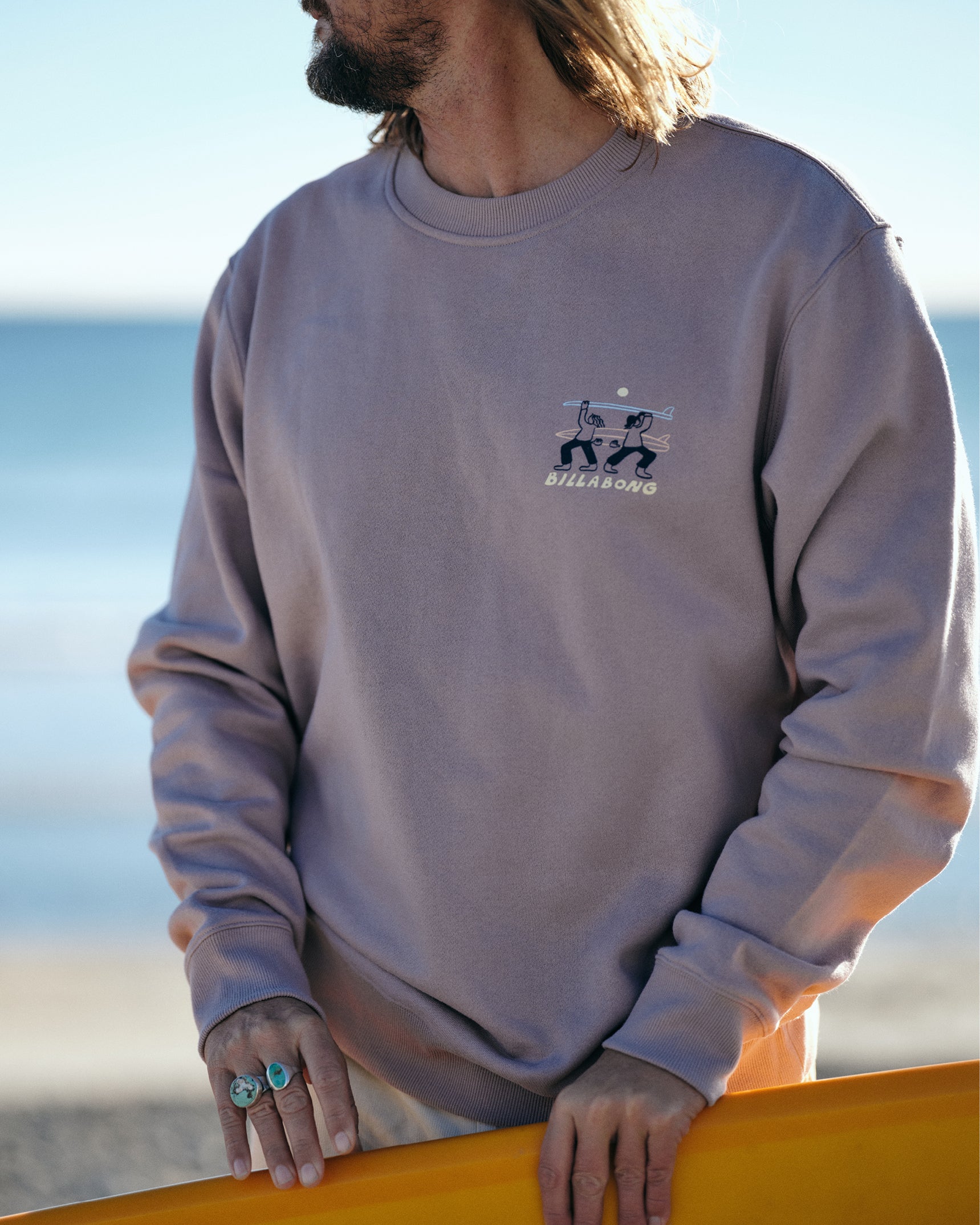 Split The Peak Crewneck Sweatshirt - Purple Ash - Image 2