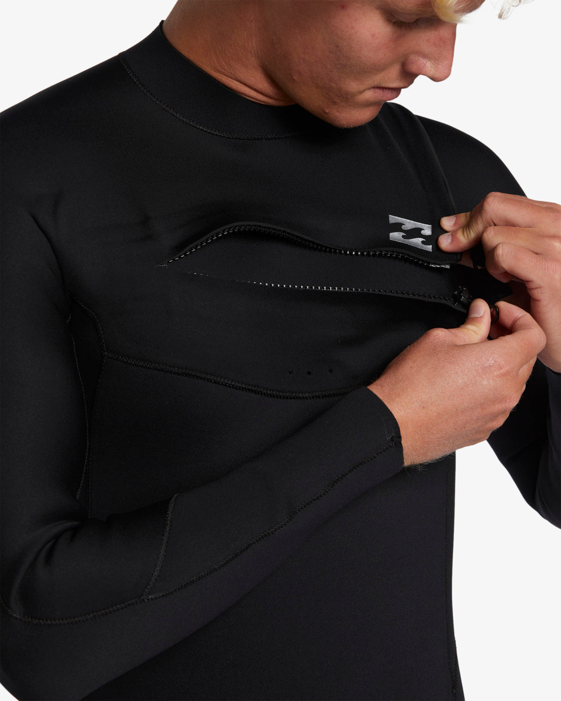 3/2mm Foil GBS Chest Zip Wetsuit - Black - Image 4