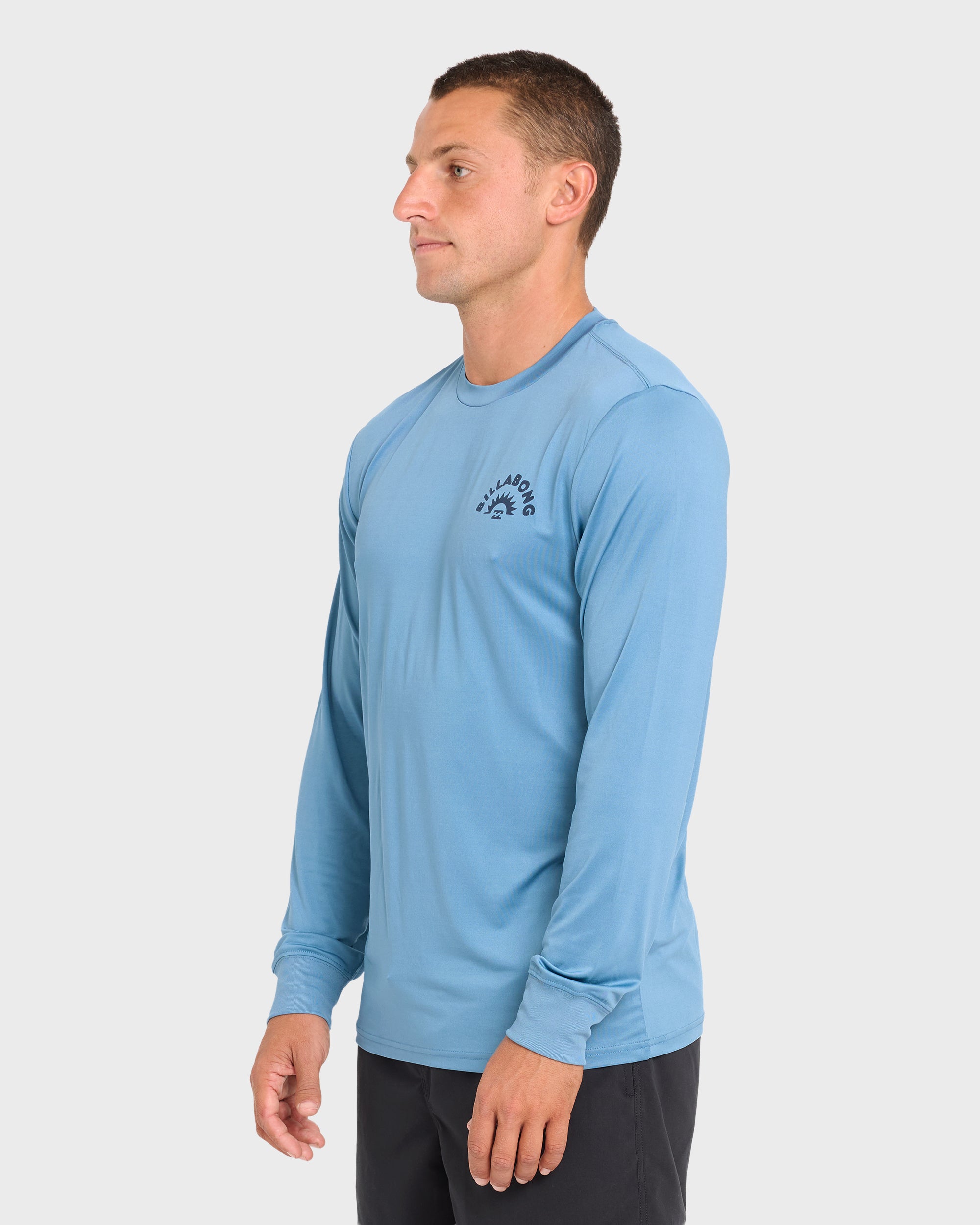 Heel Flip Crew Long Sleeve Rashguard - Vintage Indigo - Image 3