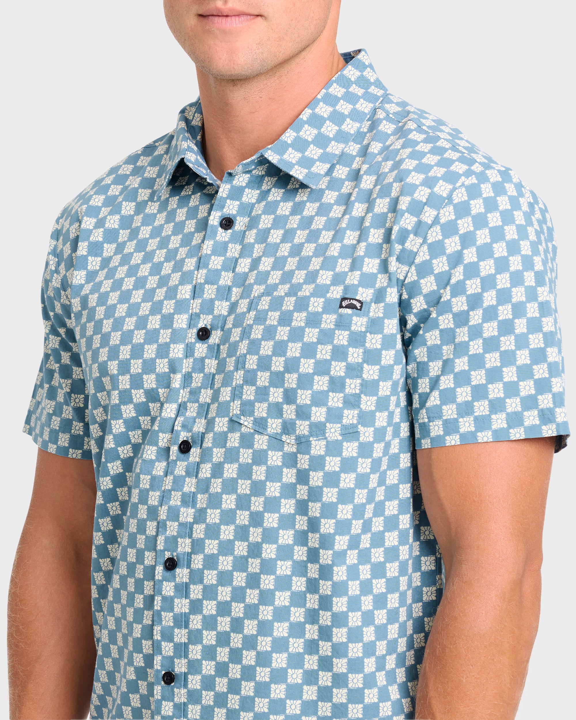 Daisy Check Short Sleeve Shirt - Vintage Indigo - Image 5