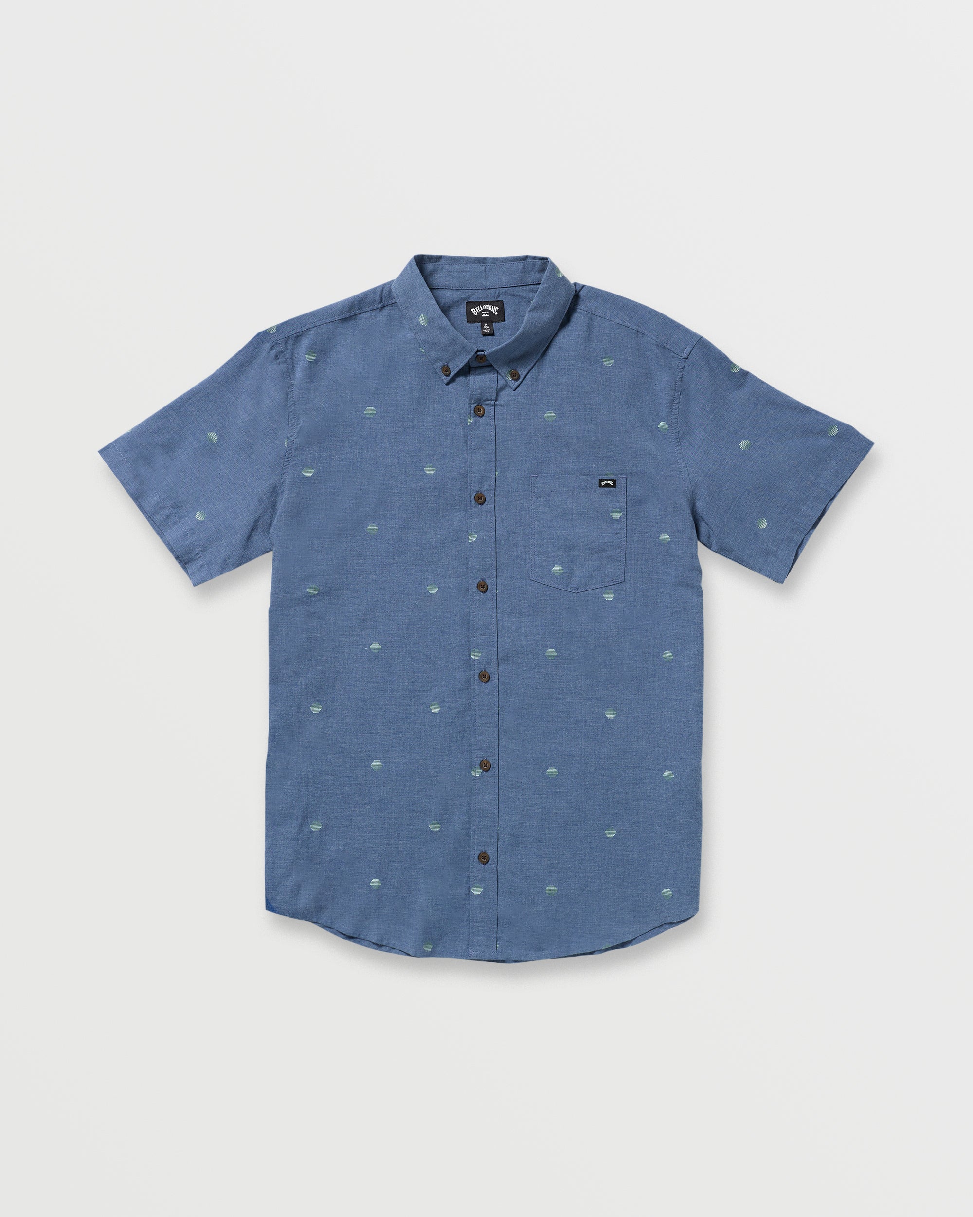 All Day Jacquard Short Sleeve Shirt - Deep Blue - Image 6