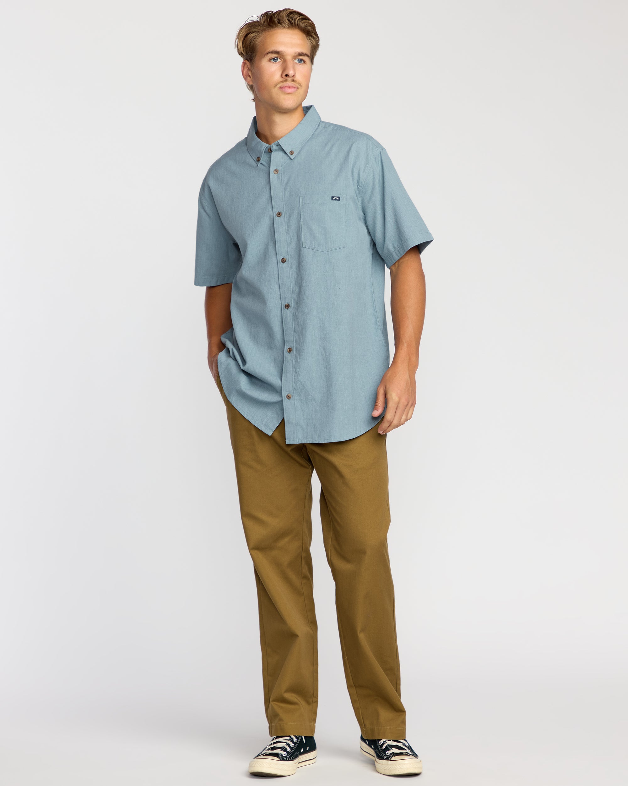 All Day Short Sleeve Shirt - Steel Blue - Image 4