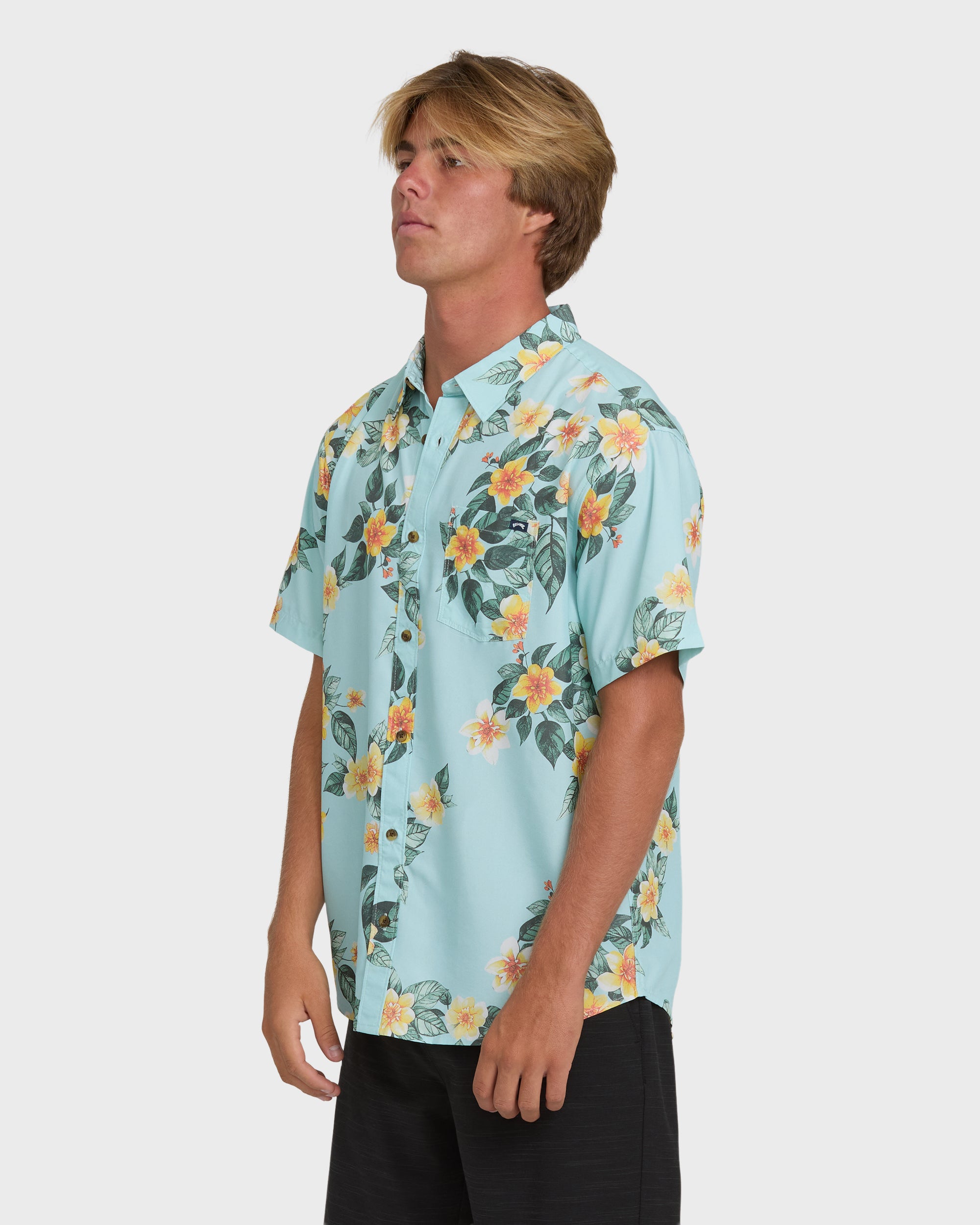 Sundays Lounge Short Sleeve Shirt - Dusty Blue - Image 4