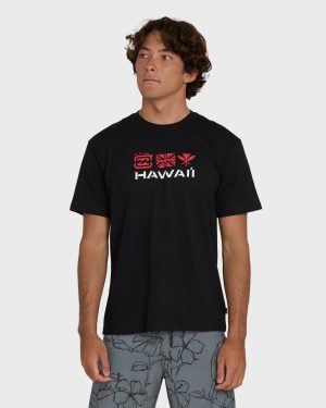 Kahili Hawaii Regular Short Sleeve Tee - Black