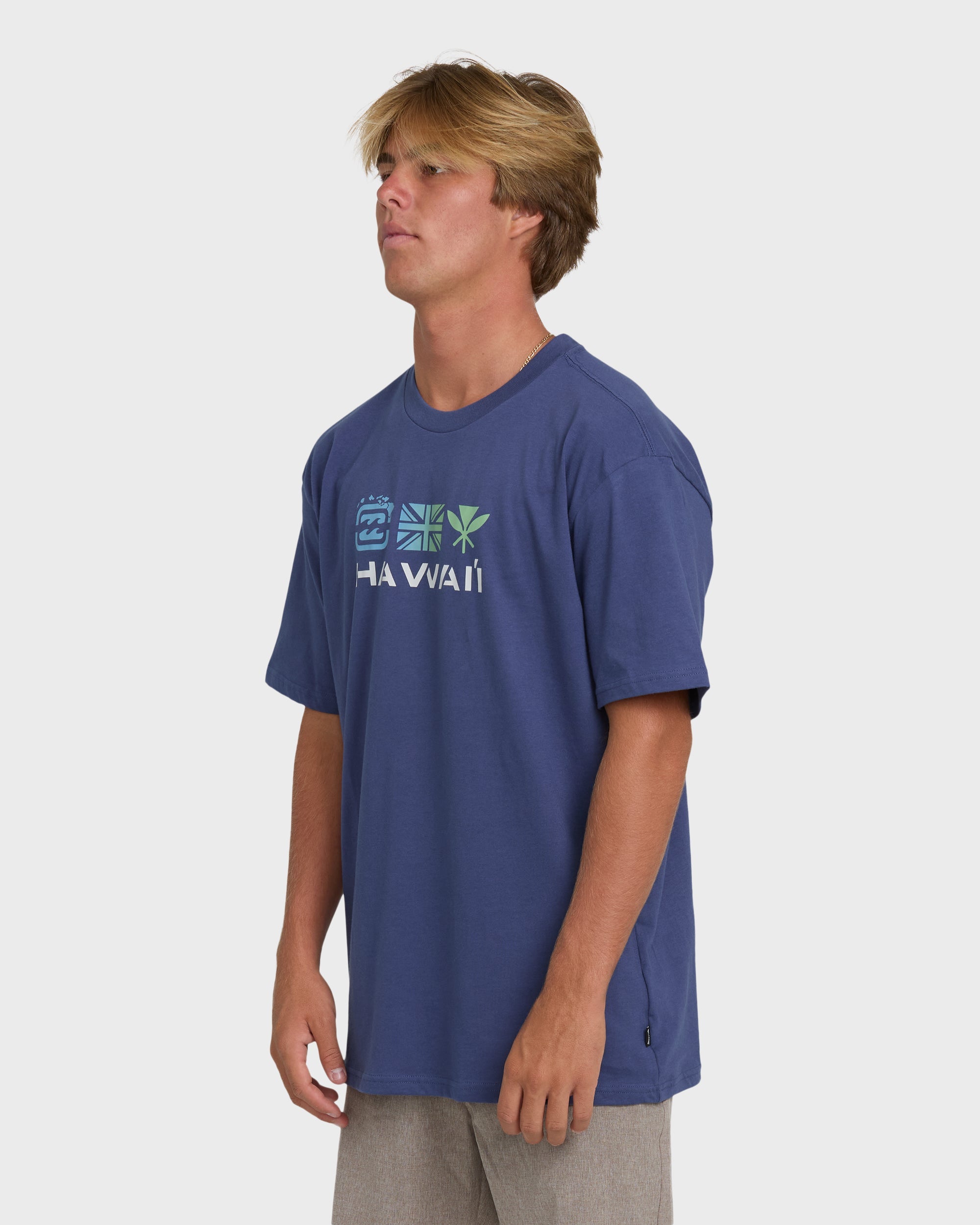 Kahili Hawaii Regular Tee - Washed Blue - Image 4