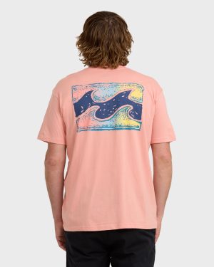 Crayon Wave Premium Short Sleeve T-Shirt - Peach