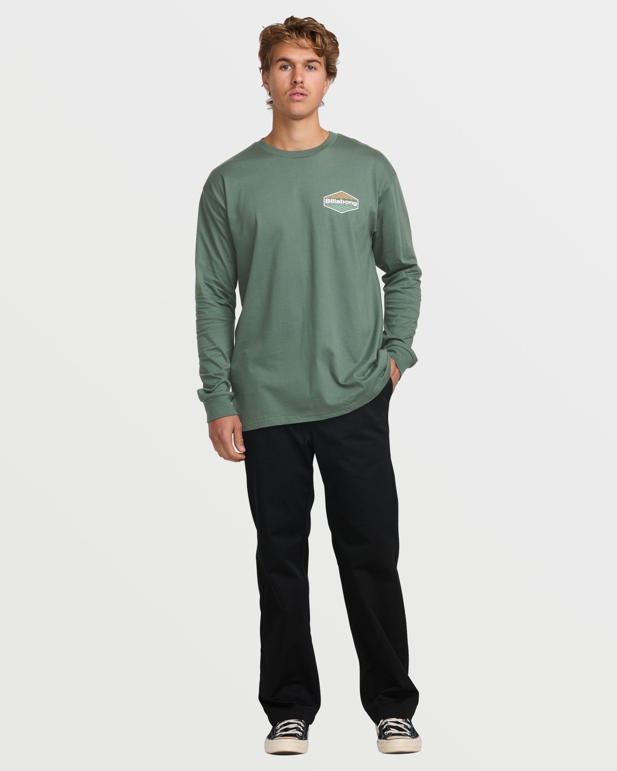 Walled Regular Long Sleeve Tee - Dark Slate - Image 5