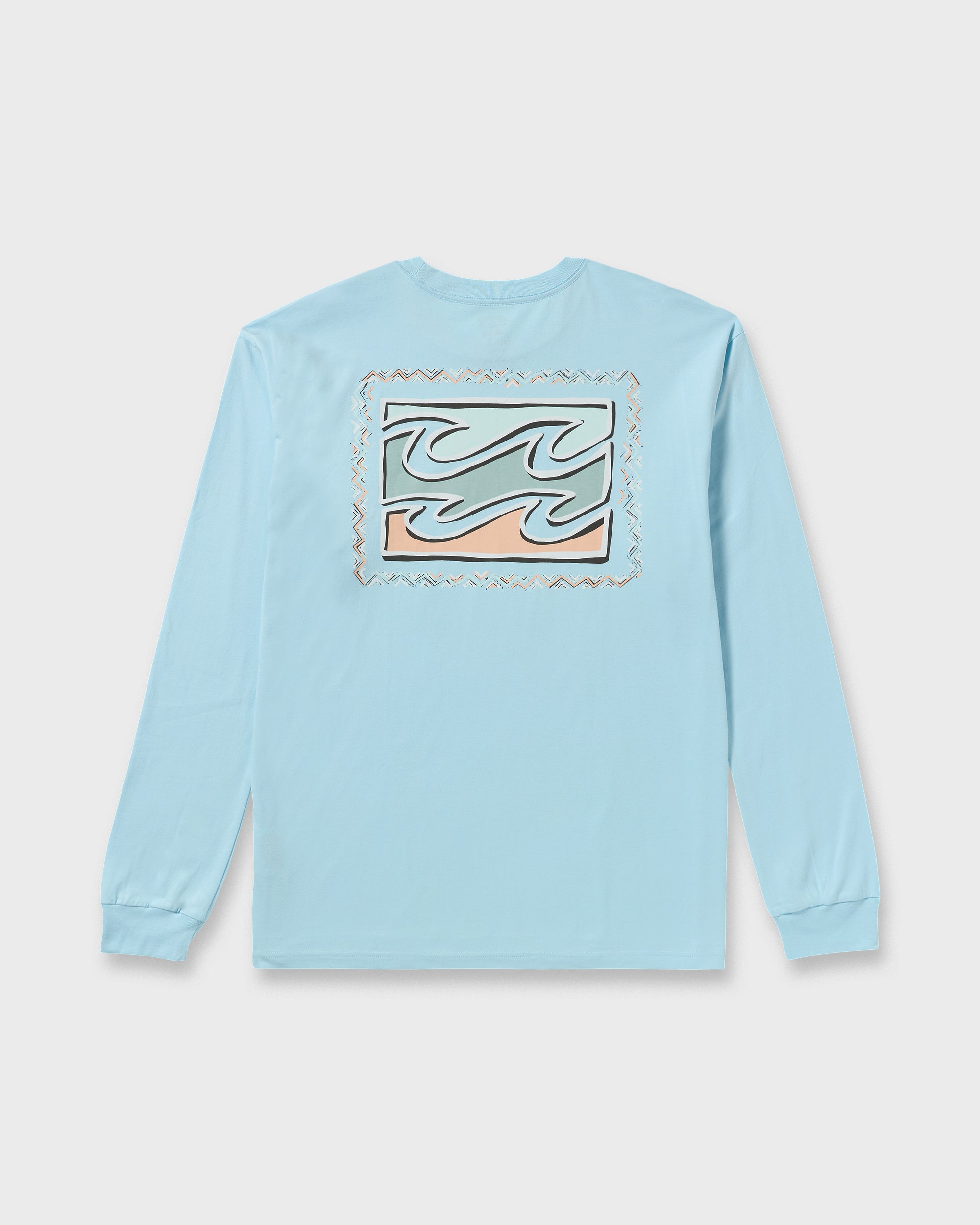 Crayon Wave Regular Long Sleeve T-Shirt - Coastal Blue - Image 7