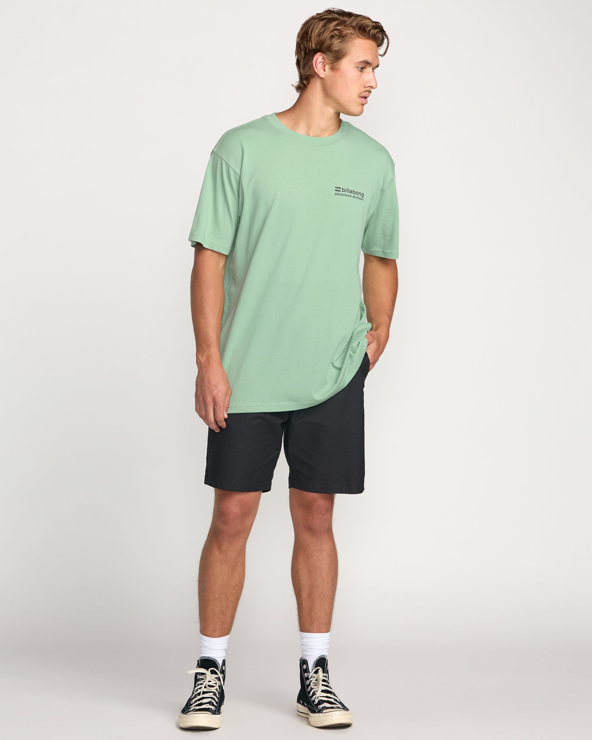 Making Tracks A/Div Tee - Mist Green - Image 3