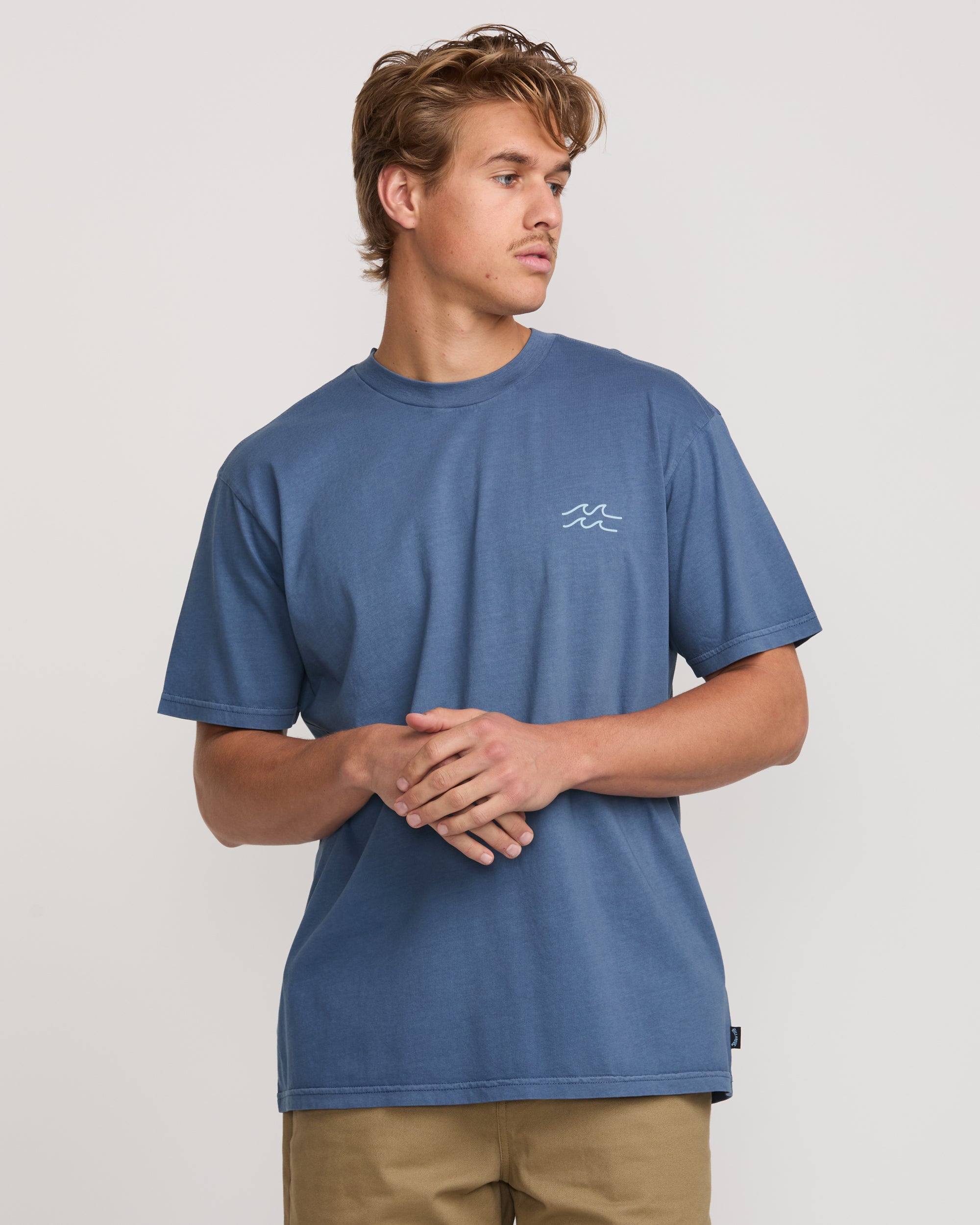 Palms In The Sun Premium Wave Wash Tee - Slate Blue - Image 2