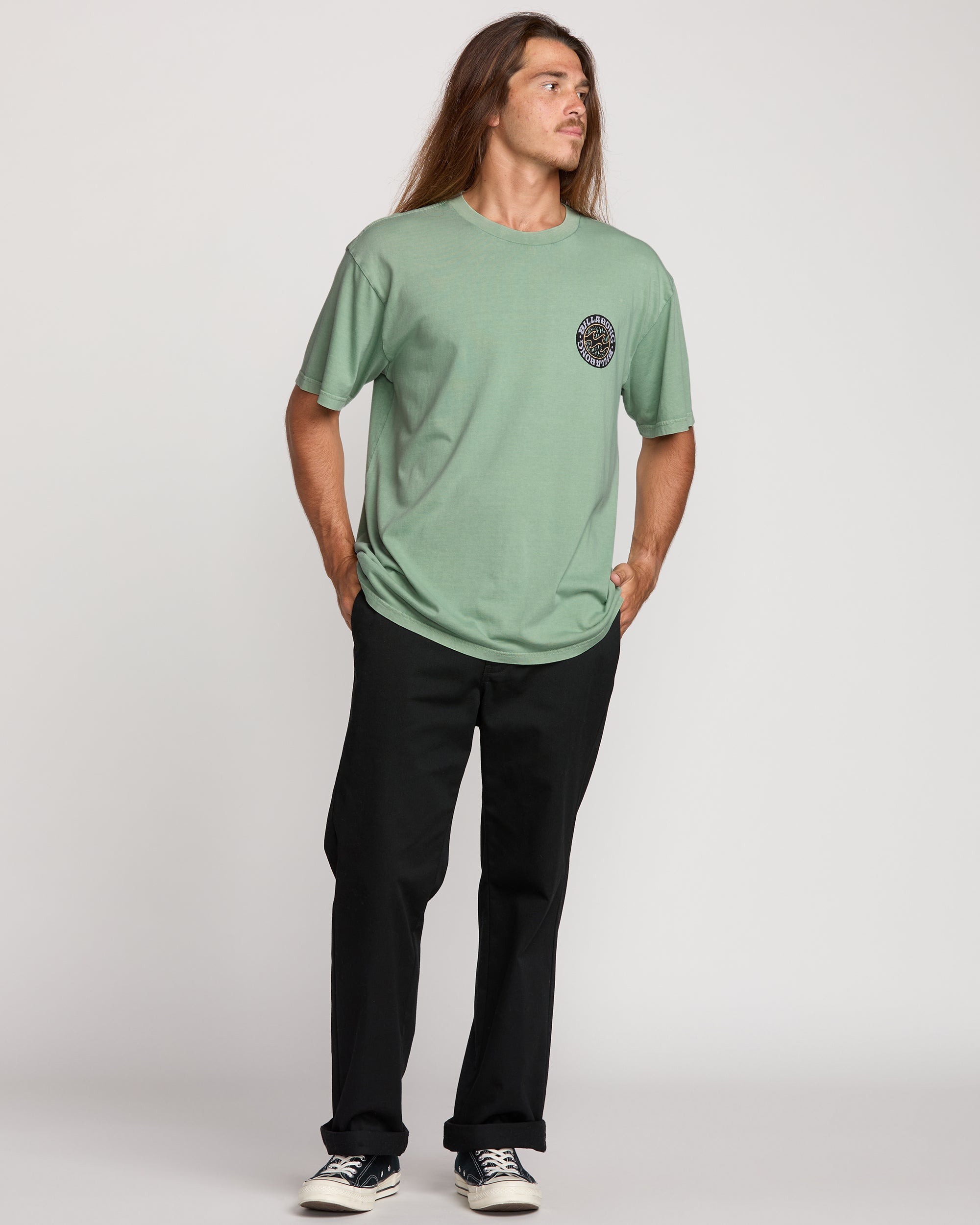 Decal Regular Wave Wash Tee - Mist Green - Image 3