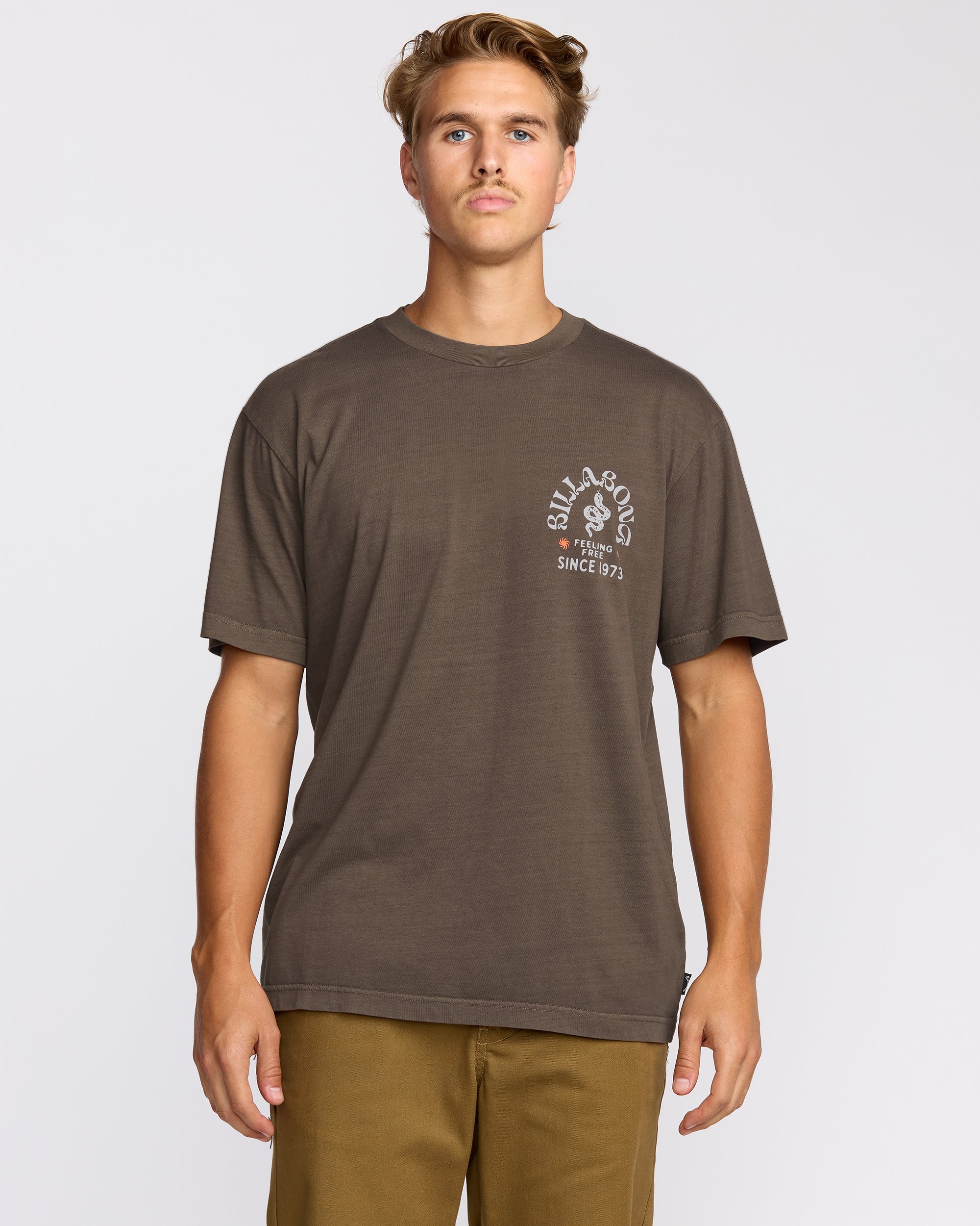 Coiled Premium Wave Wash Short Sleeve T-Shirt - Dark Brown - Image 2