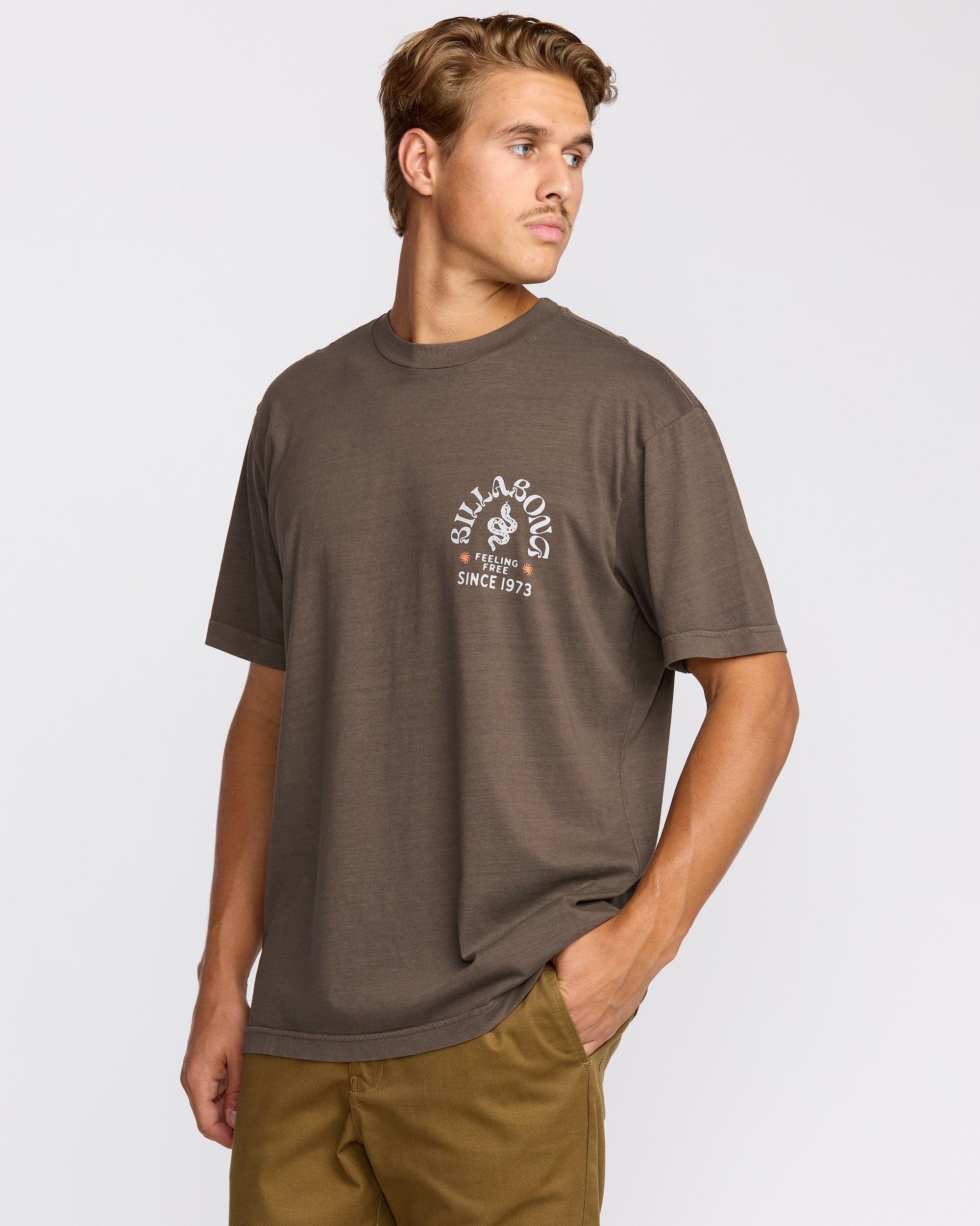 Coiled Premium Wave Wash Short Sleeve T-Shirt - Dark Brown - Image 4