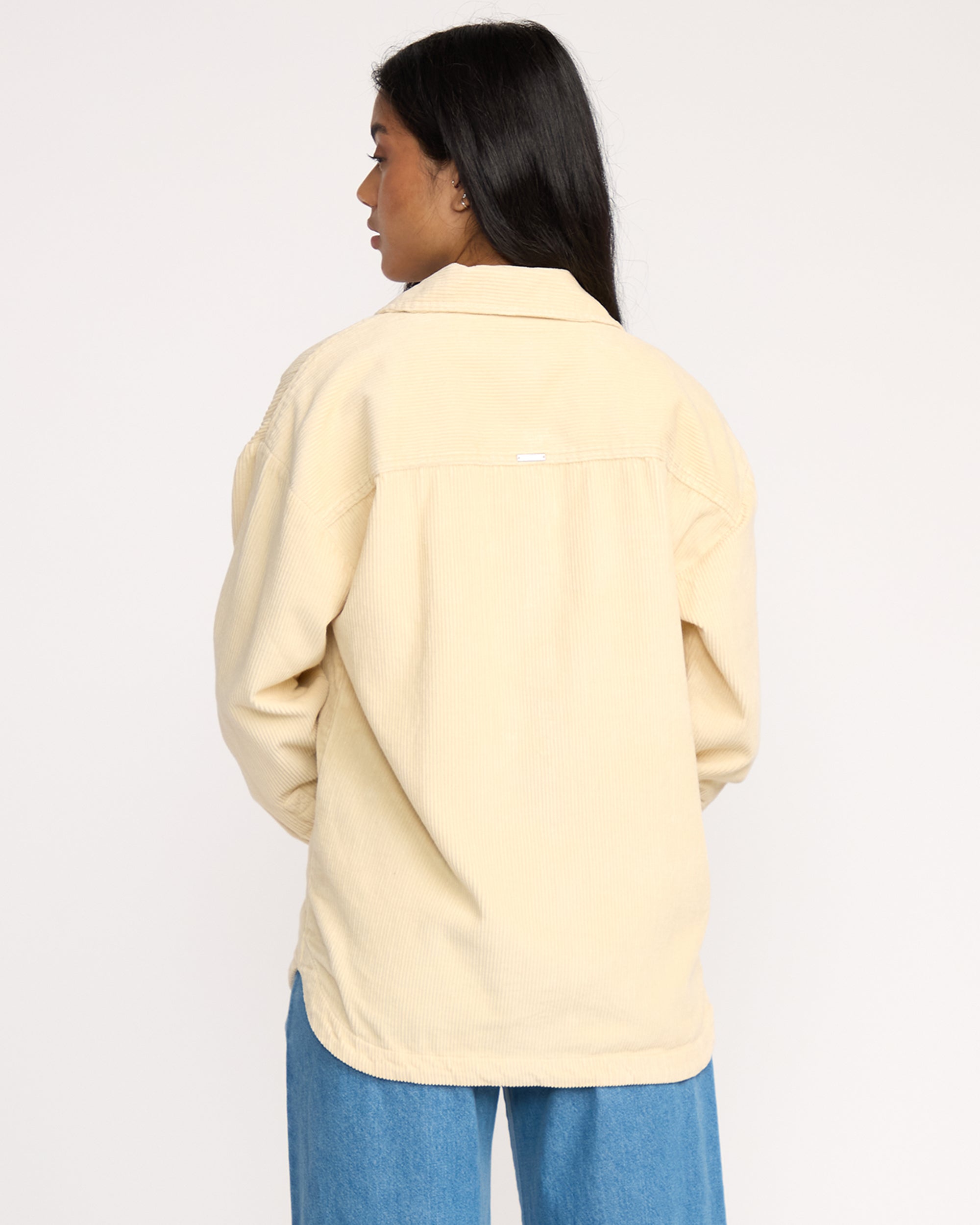 Fadeaway Long Sleeve Cord Shacket - Whitecap - Image 6