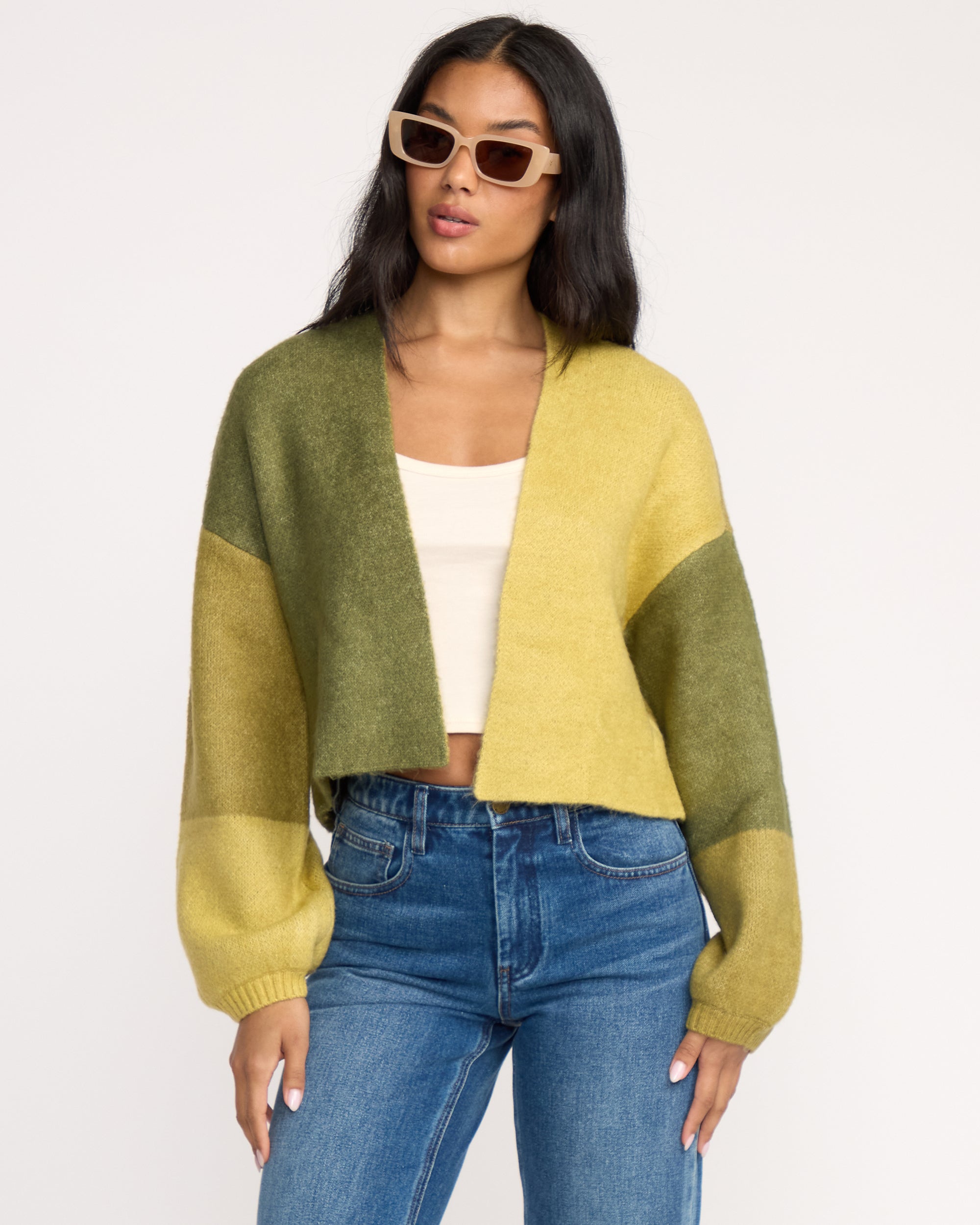 Block Out Cardigan - Green Tea - Image 3