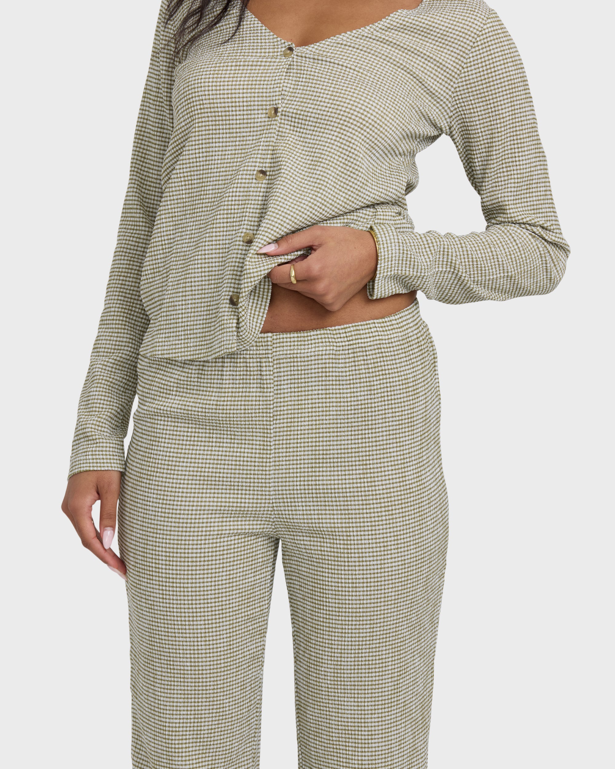 Hot Check Knitpants - Martini Olive - Image 2