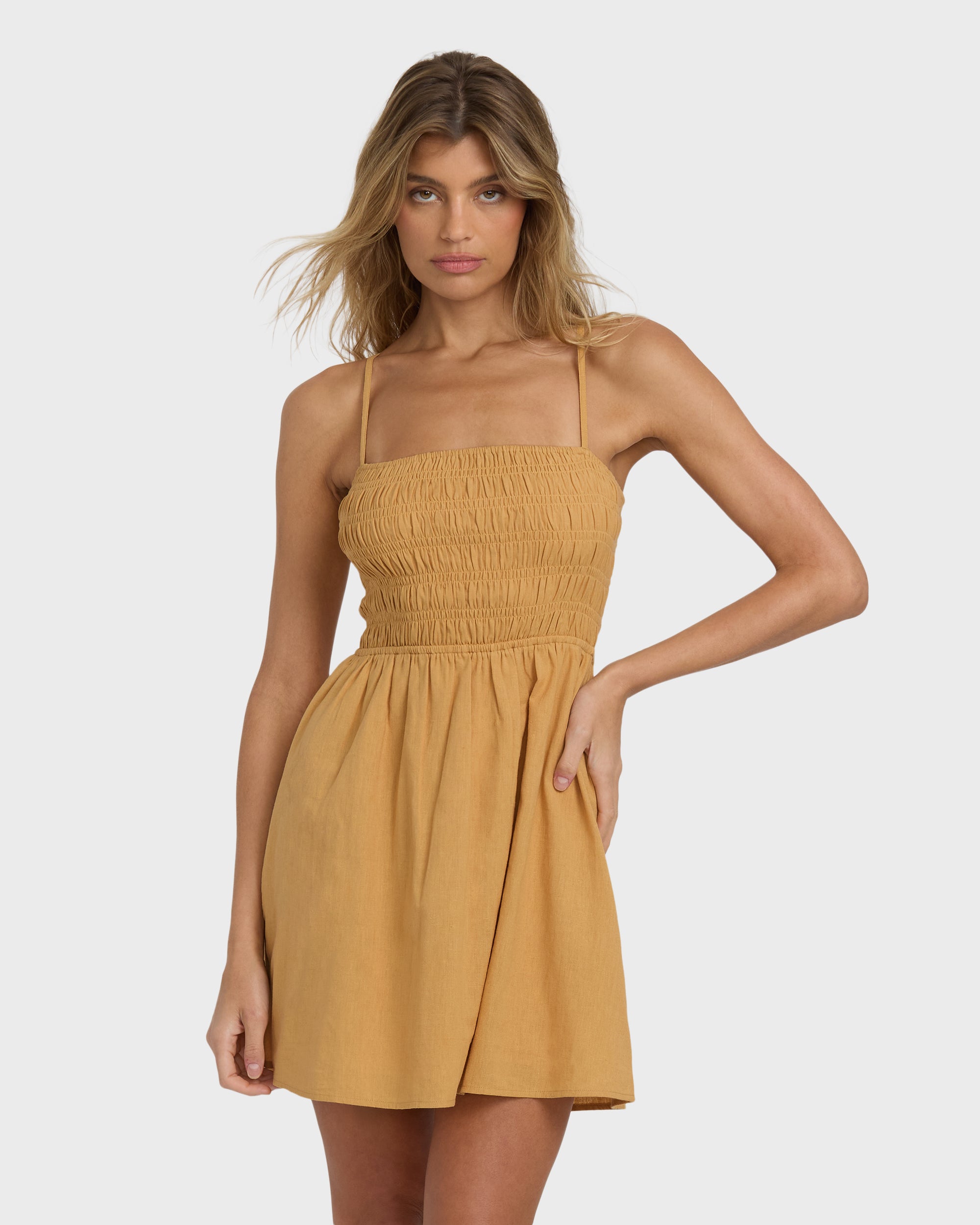 Suns Out Mini Dress - Dijon - Image 2