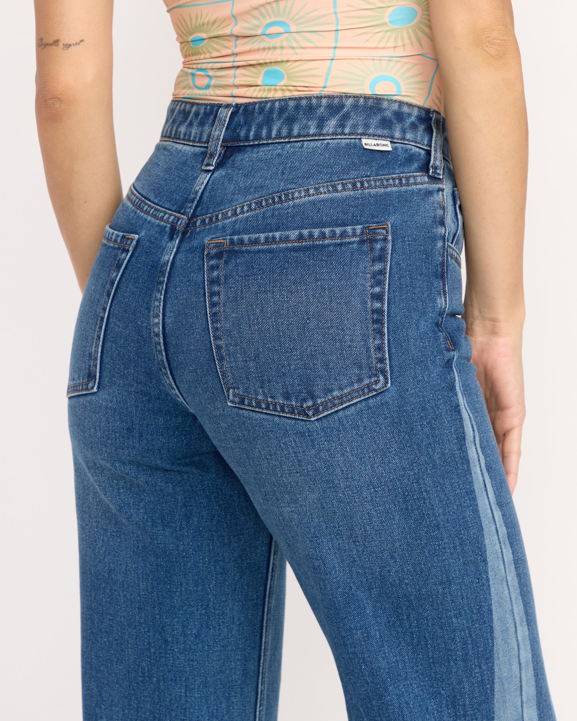Free Fall High-Waist Denim Pants - Middle Broken Blue - Image 6