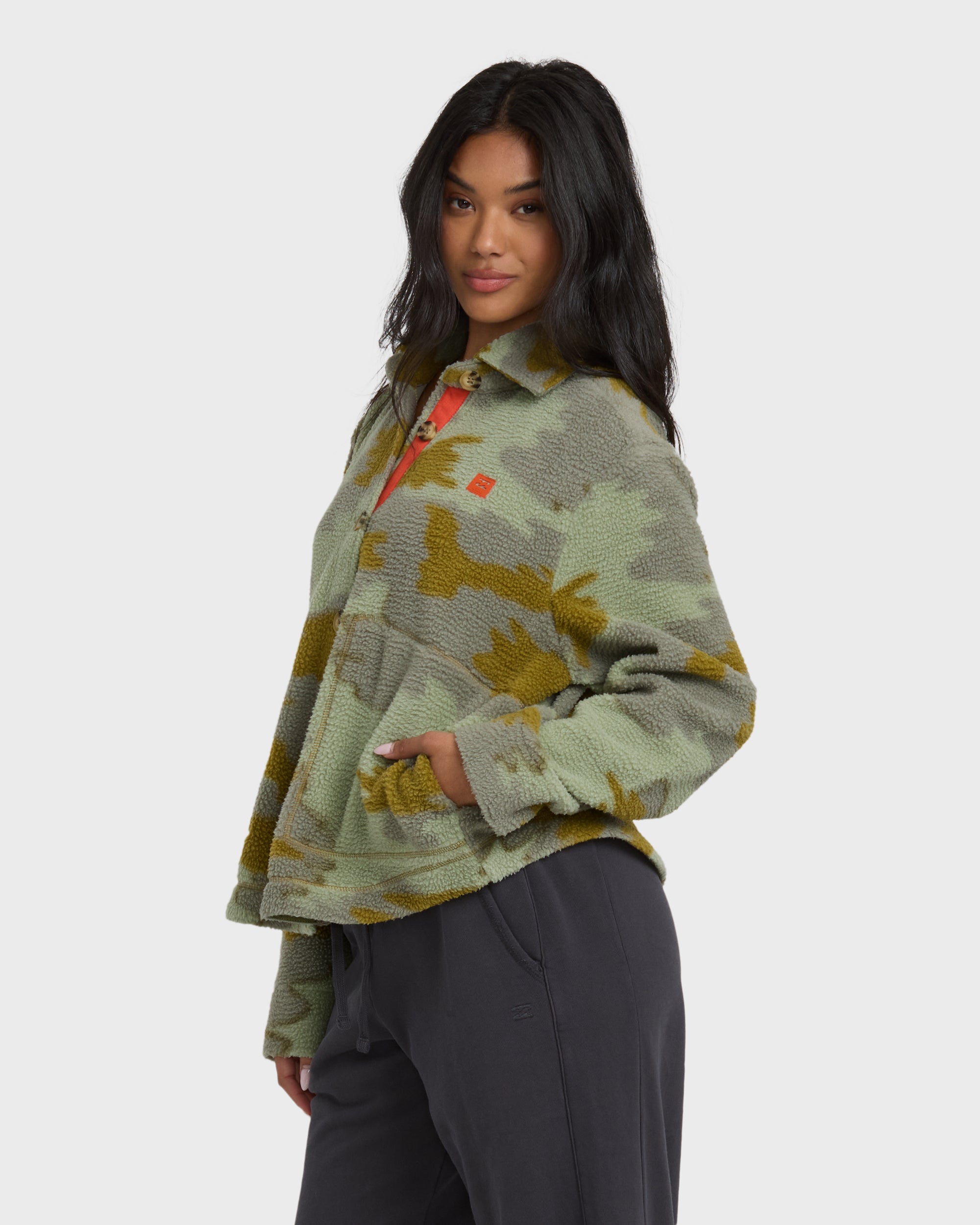 Breezy Sherpa Shacket - Camoflauge - Image 5