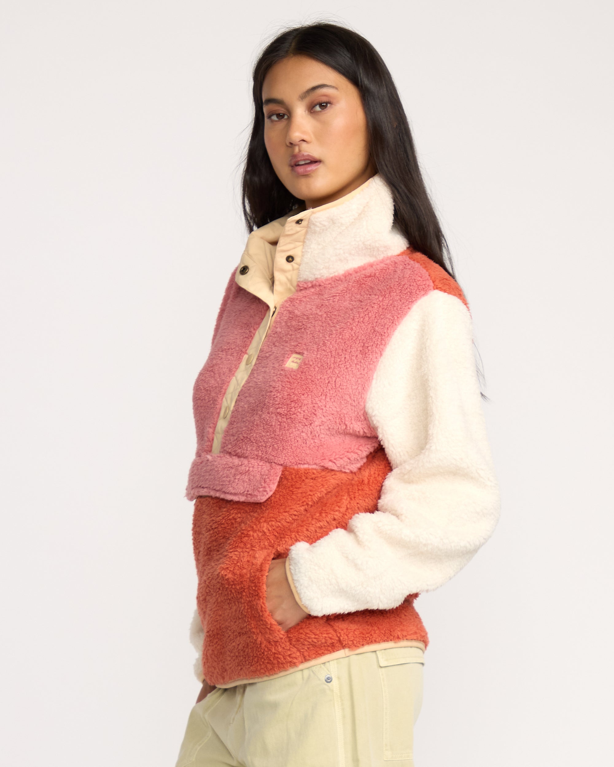 A/Div Switchback Pullover Half Snap Sherpa Fleece - Kiss The Earth - Image 3