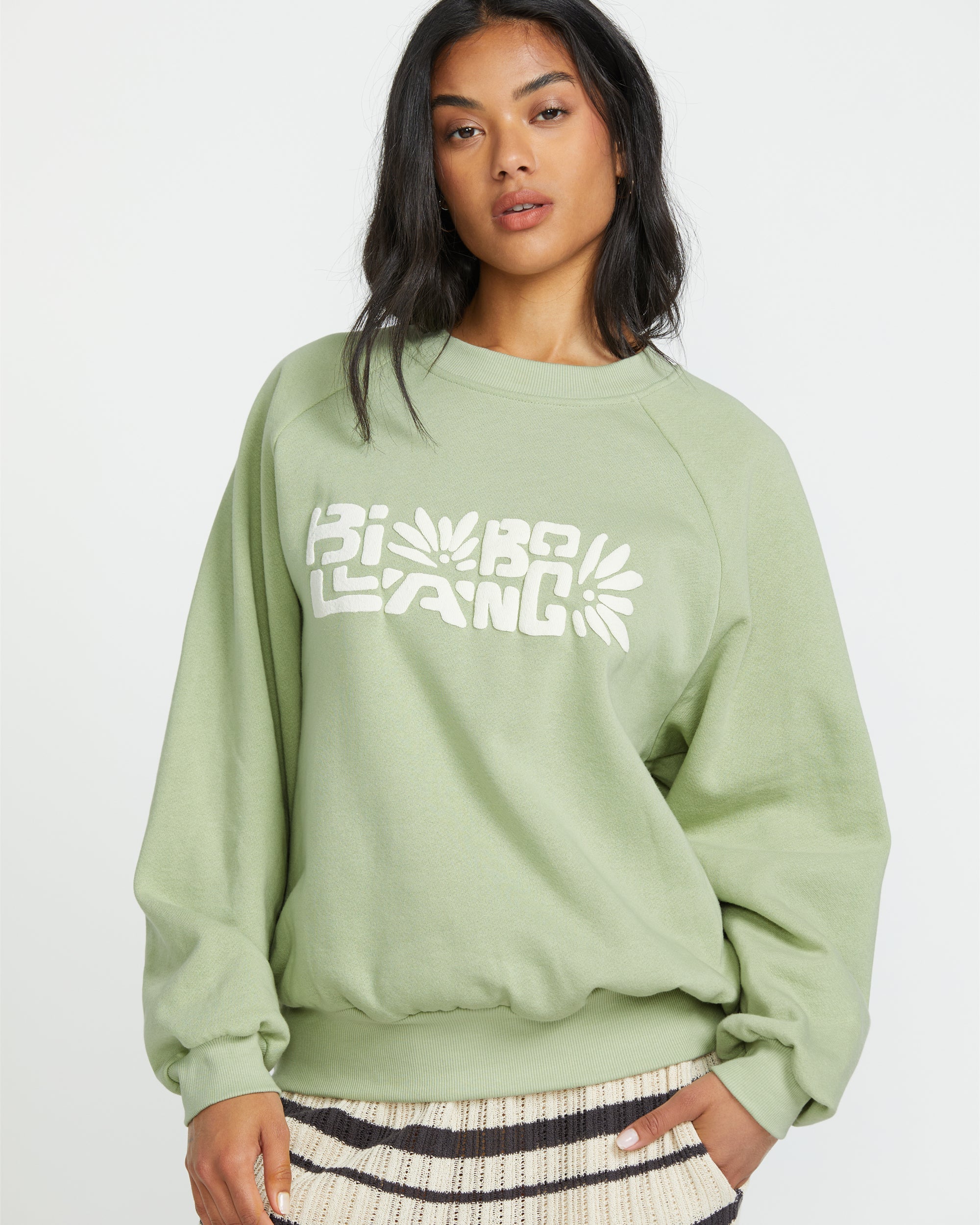 The Waves Crew Sweatshirt - Pistachio