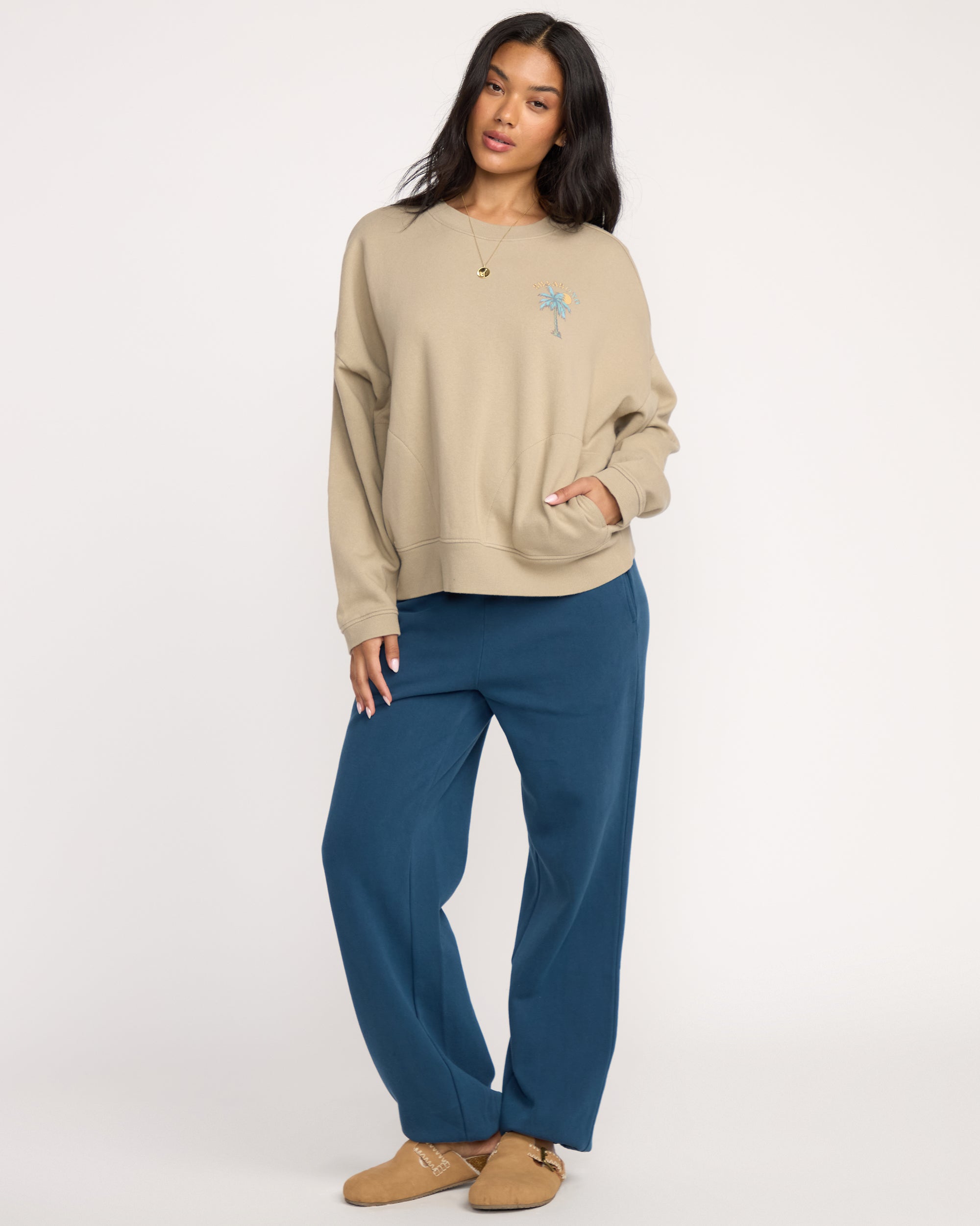 Palmin Camp Crewneck Sweatshirt - Cobblestone - Image 3