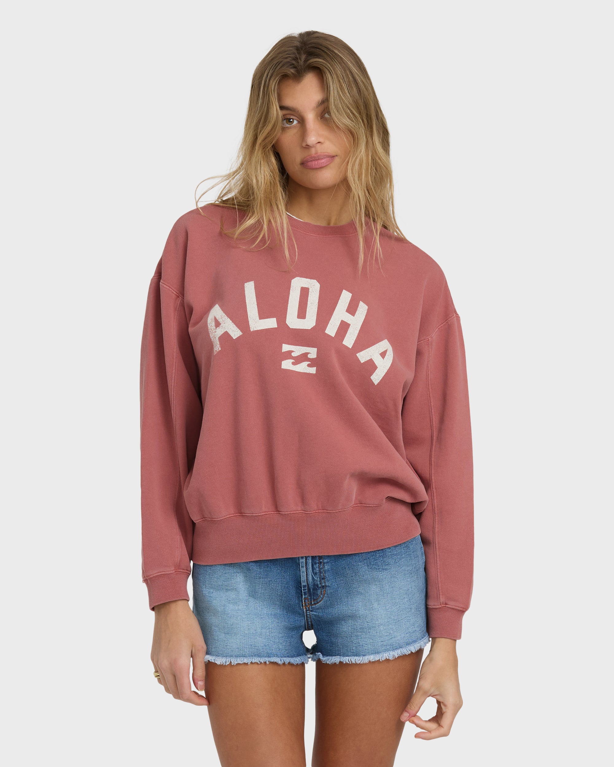 Mono Aloha Kendal Crewneck Sweatshirt - Dark Coral - Image 3
