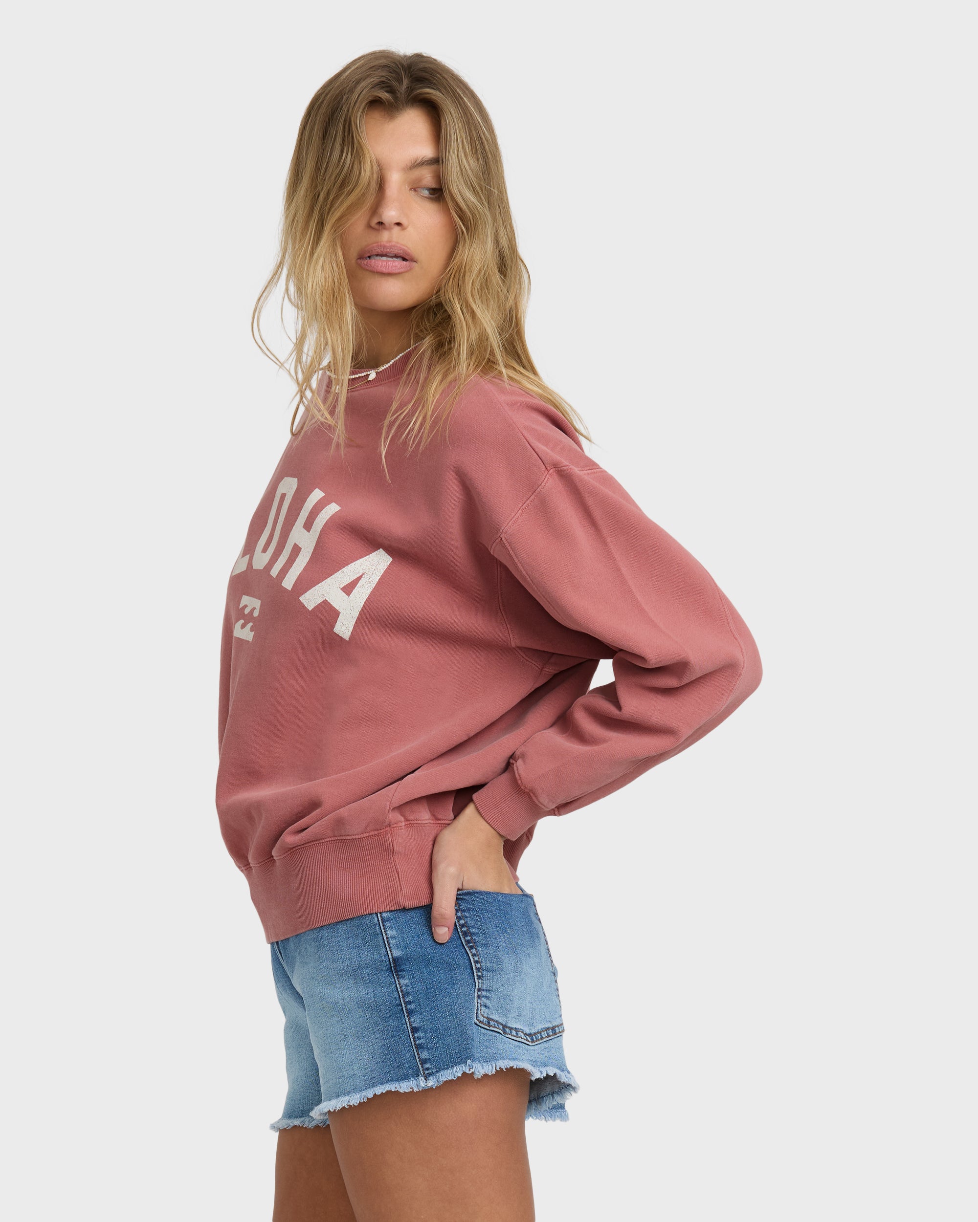Mono Aloha Kendal Crewneck Sweatshirt - Dark Coral - Image 5