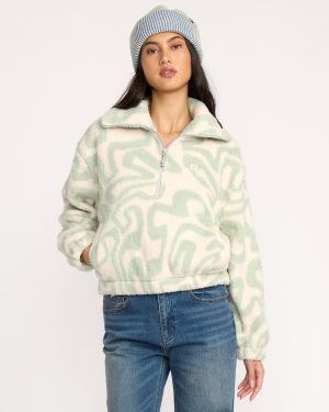 A/Div Barra Half Zip Sherpa Fleece - Green Haze
