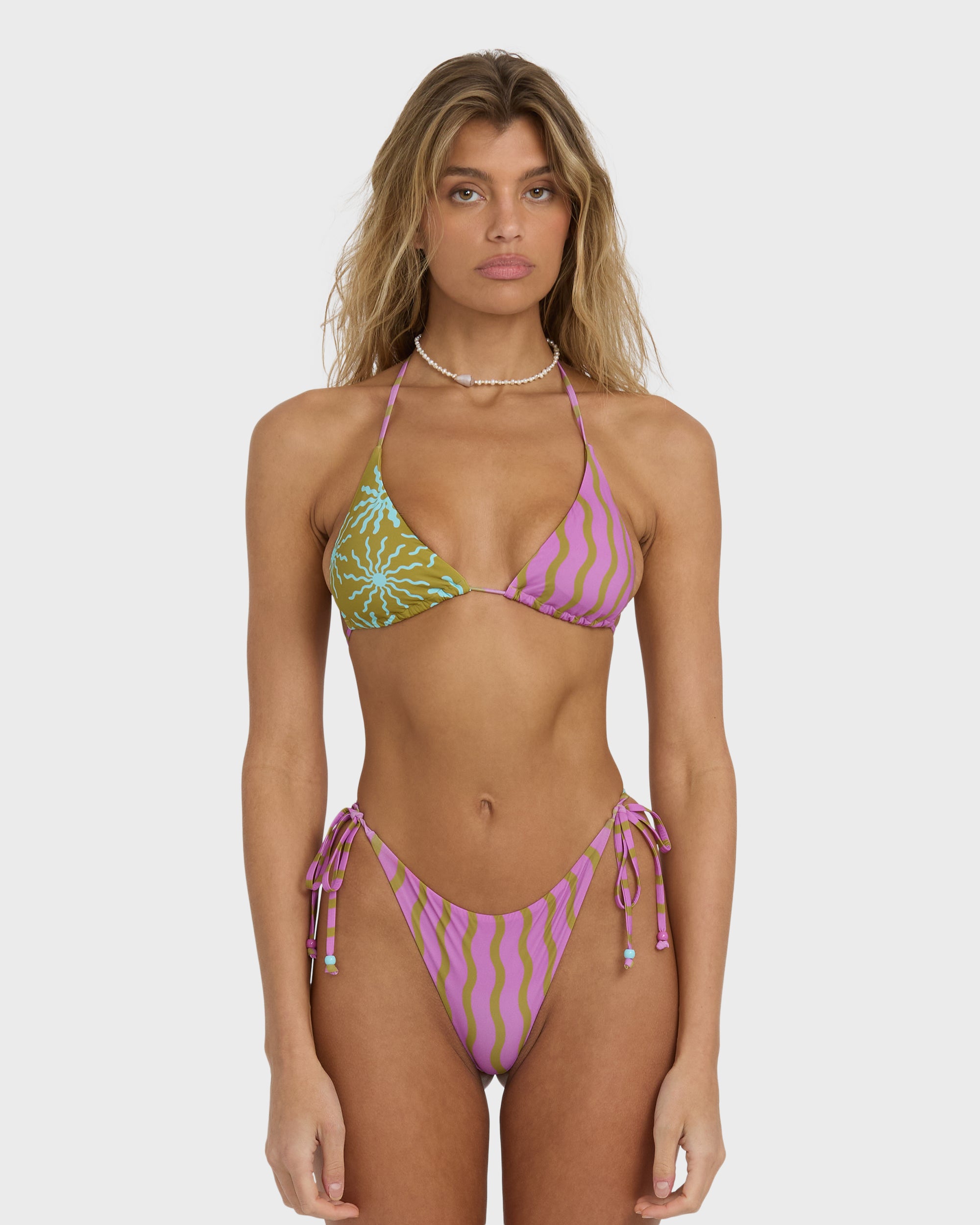 Sun Fired Remi Triangle Bikini Top - Moss - Image 4