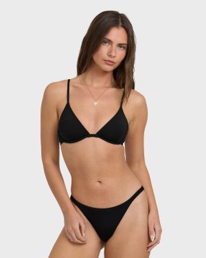Sol Searcher Reese Underwire Bikini Top - Black Pebble