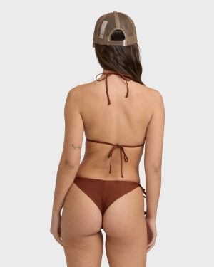 Sol Searcher Tie Side Tanga Bikini Bottom - Cowhide