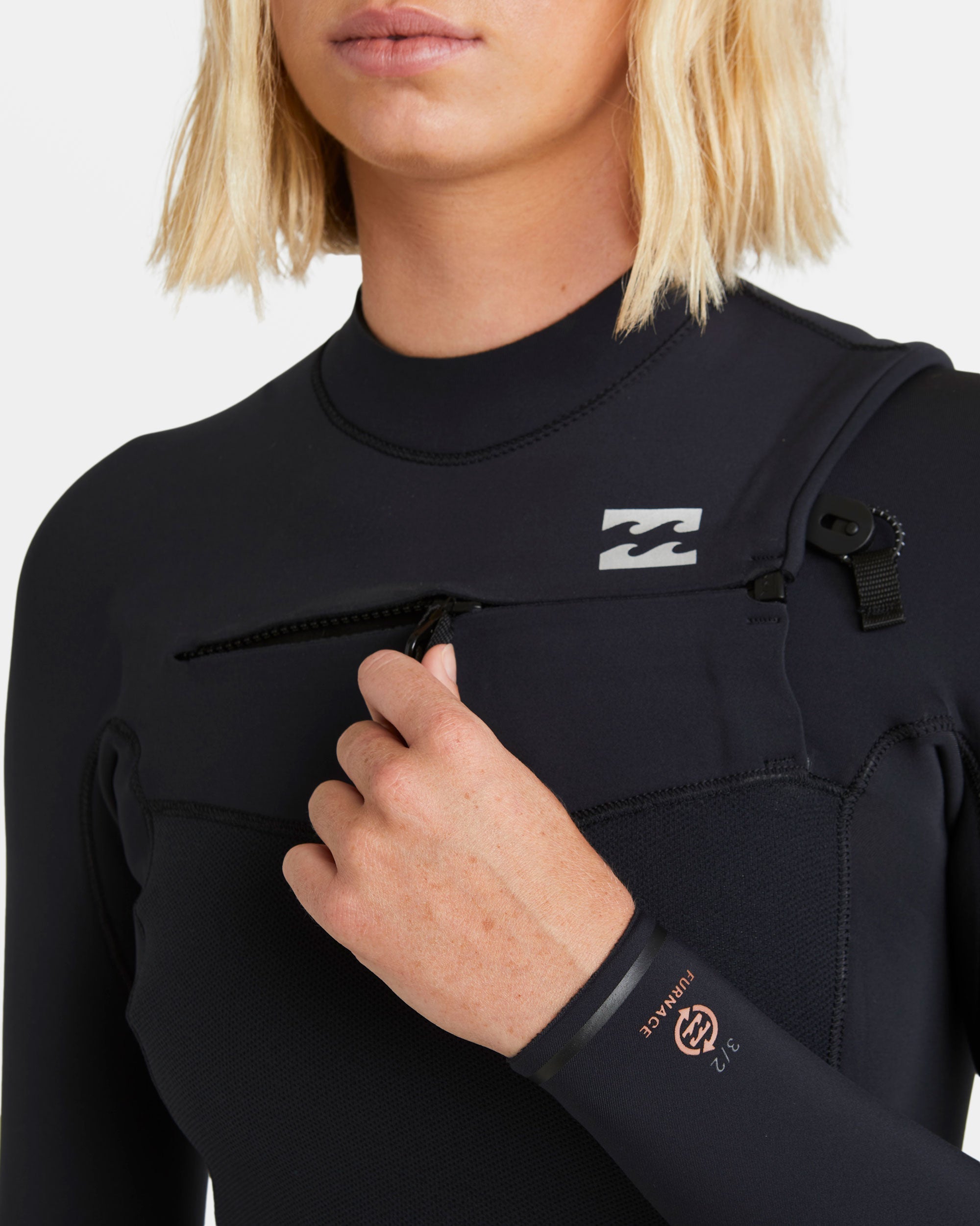 3/2mm Furnace Natural GBS Chest Zip Fullsuit - Black Tiki - Image 5