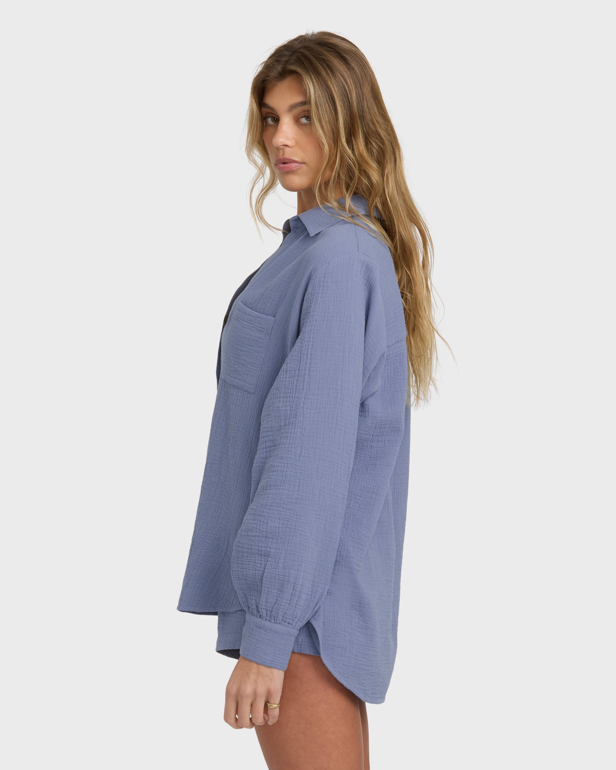 Sweet Swell Long Sleeve Shirt - Stone Blue - Image 3