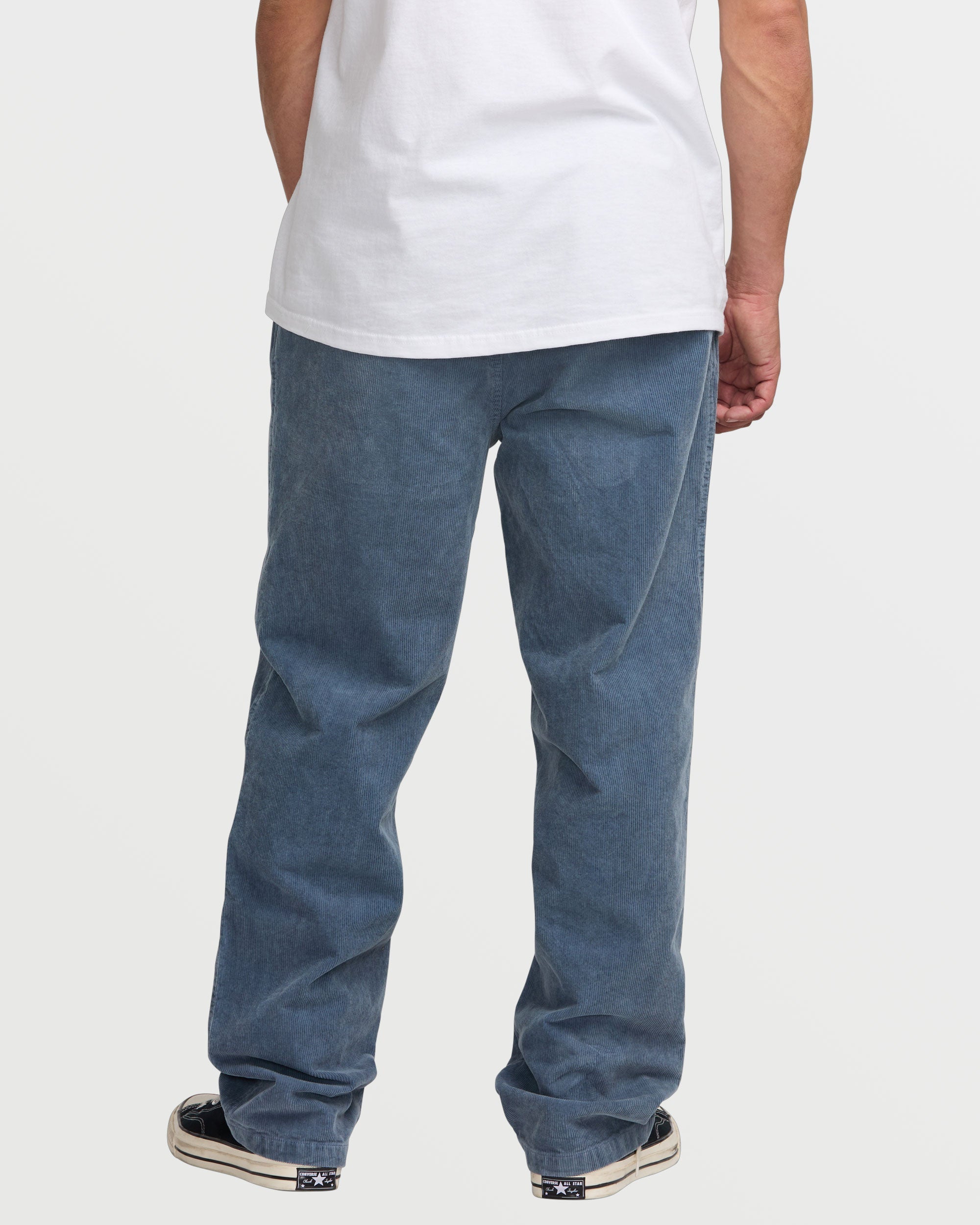 Larry Elastic Waist Corduroy Pants - Slate Blue - Image 2